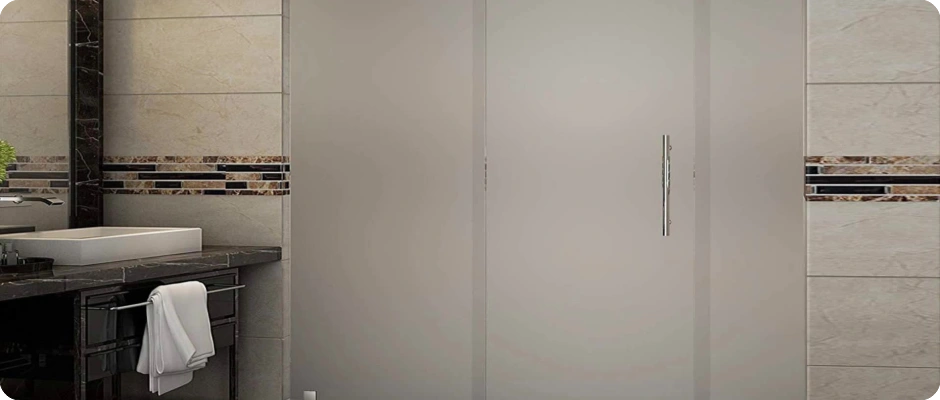 Frosted glass shower door