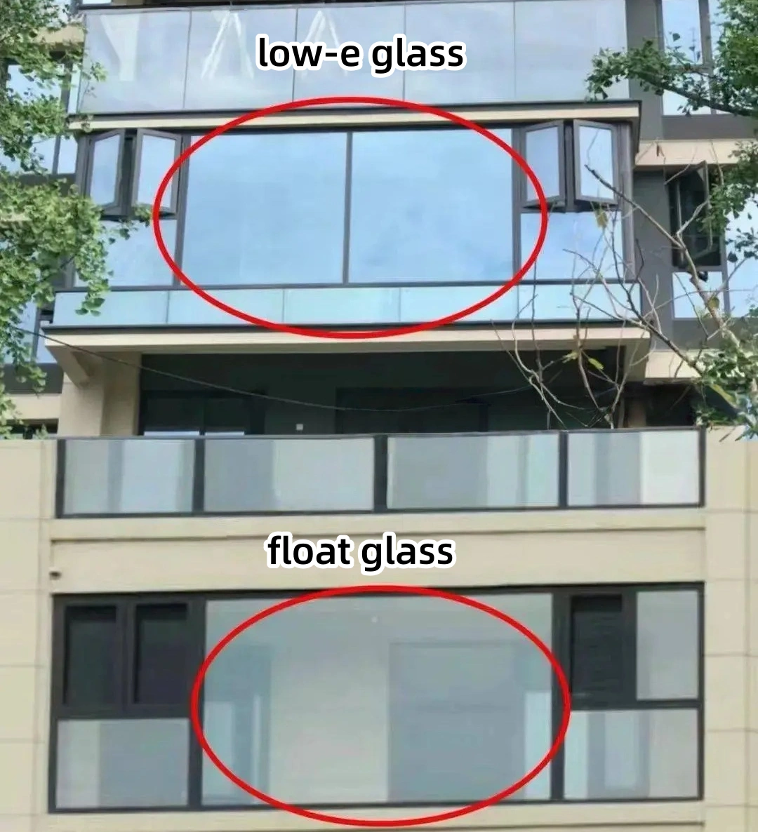 19. reflectance of low-e glass and float glass