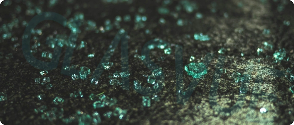23.Tempered glass fragments