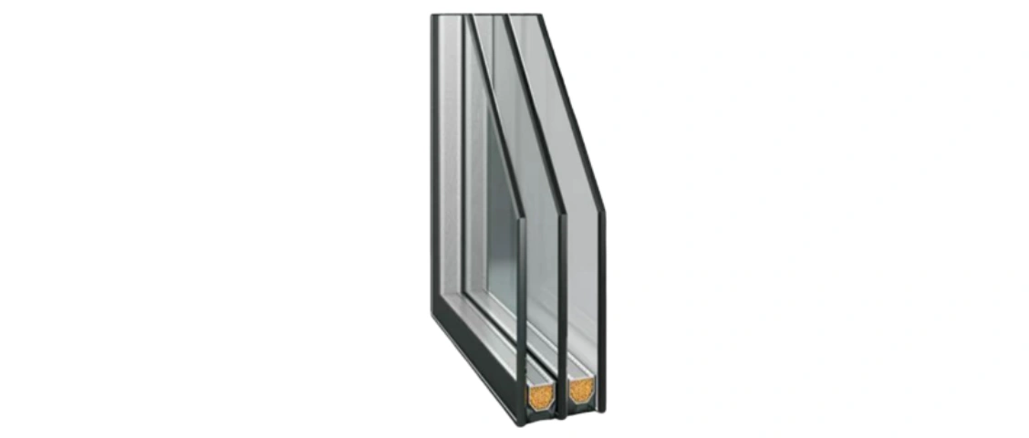 26.Triple-glazed, double-cavity IGU