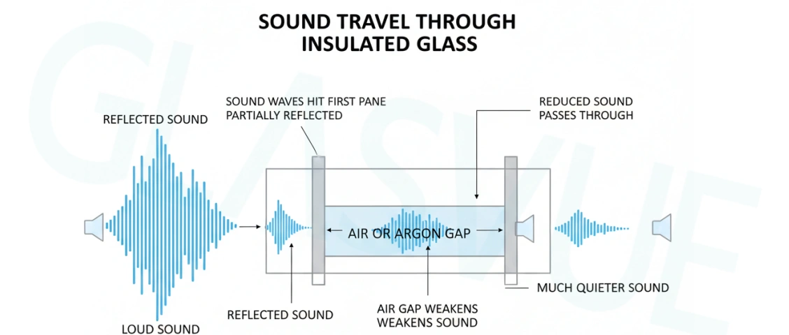 30. The process of sound waves penetrating glass