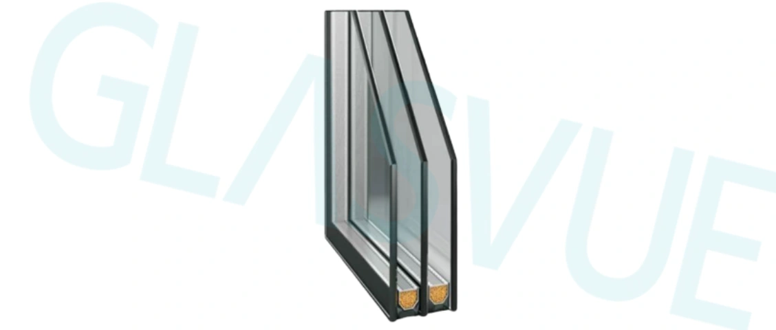 30.Triple-glazed, double-cavity IGU