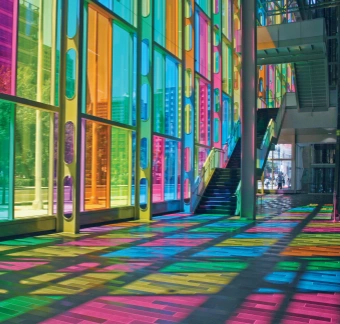 decorative glass for public building