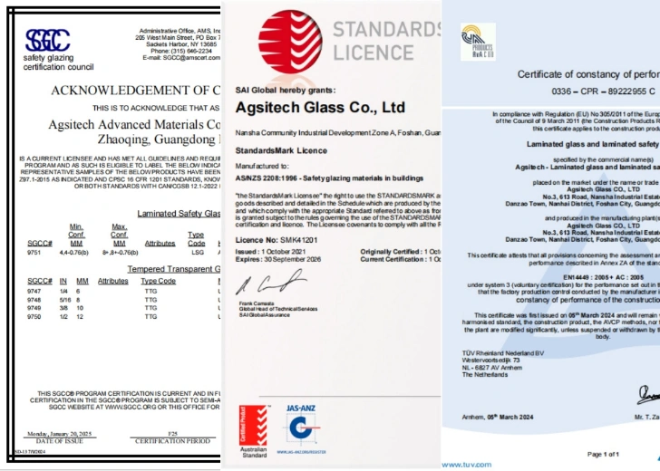 safety glass cetification
