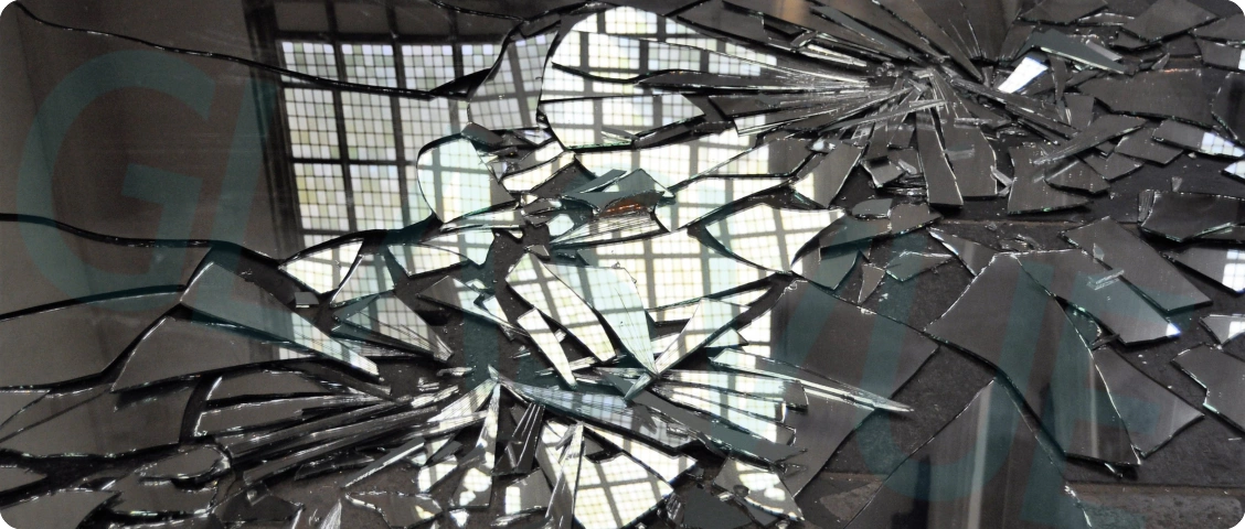 36.float glass fragments