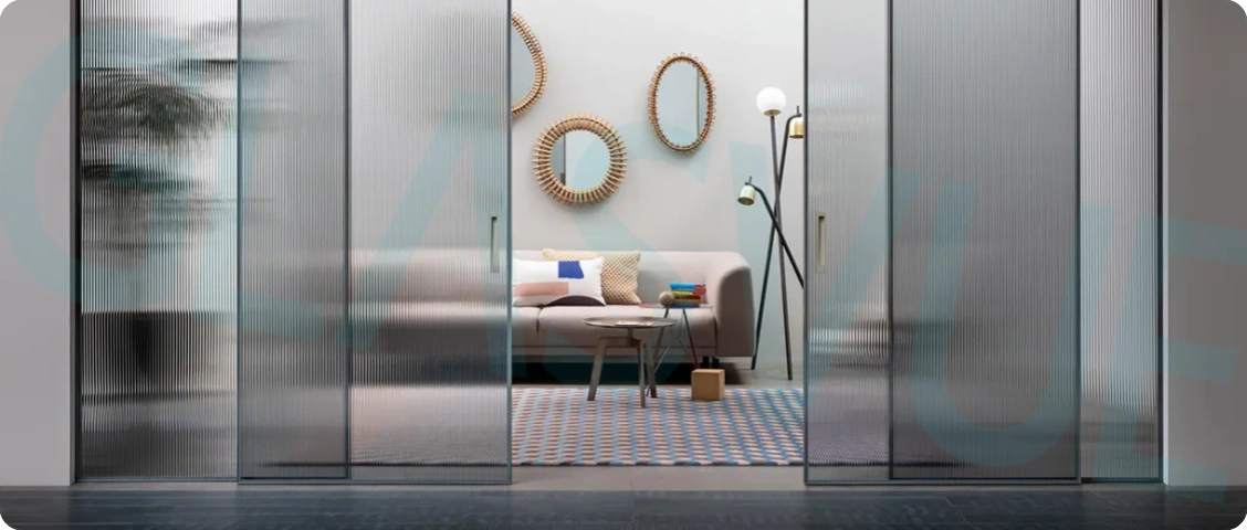 52.fluted glass sliding door