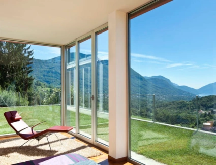 56.Glass windows with a clear view